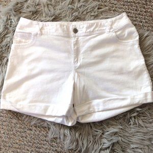 Lane Bryant White Denim Stretch Shorts